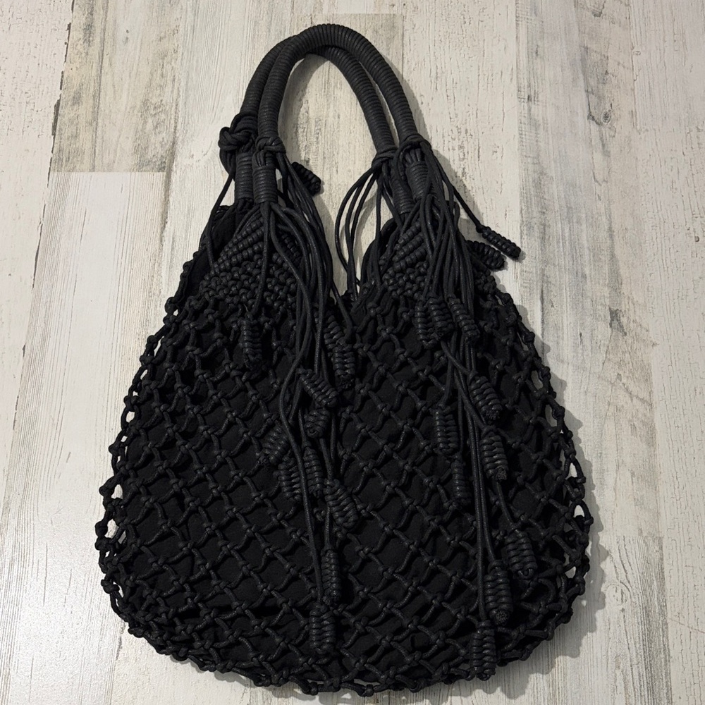 Monserat De Lucca Black Knotted Shoulder Bag